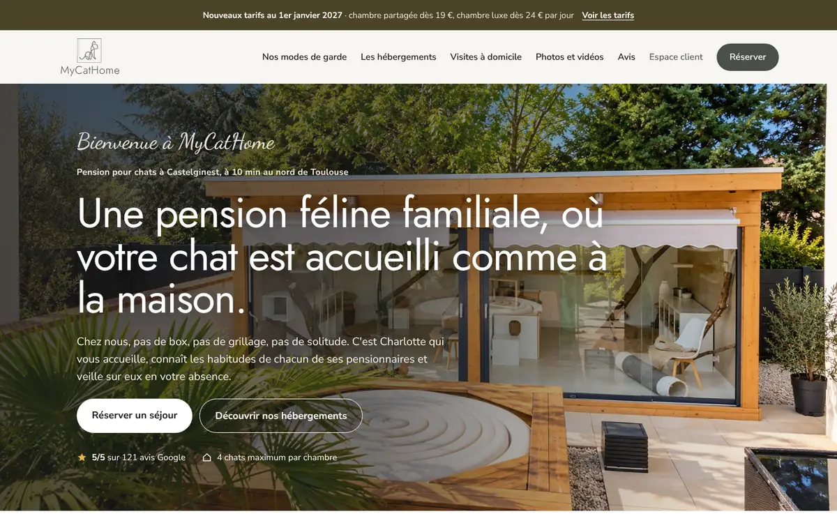 MyCatHome : page d'accueil